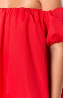 Jozette Off The Shoulder Mini Dress | Red