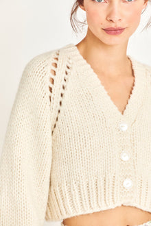 Womens | Marshe Crop Cardigan | Antique White