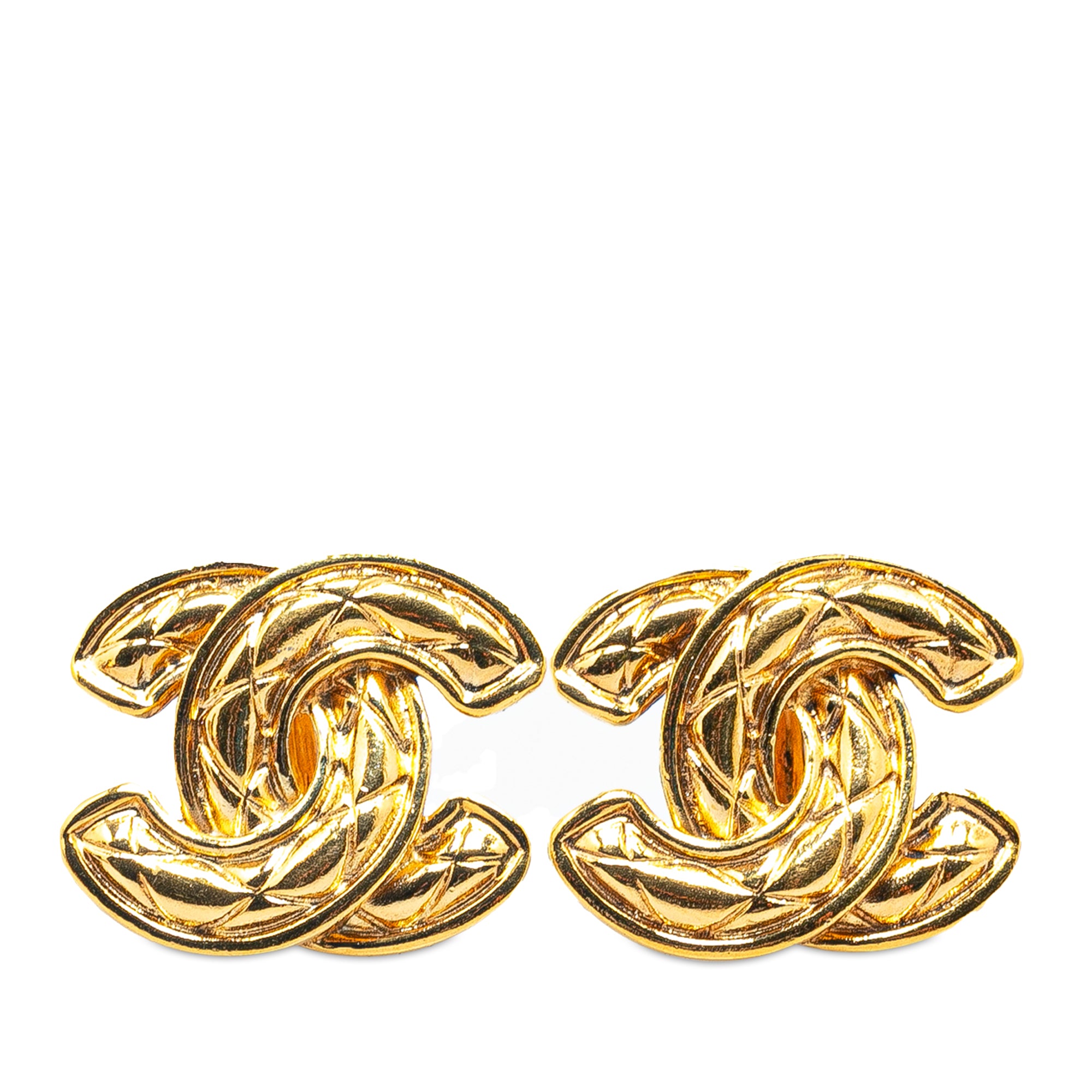 Chanel Pre-Owned Gold Plated CC Quilted Clip On Earrings | Women | Gold (V2)