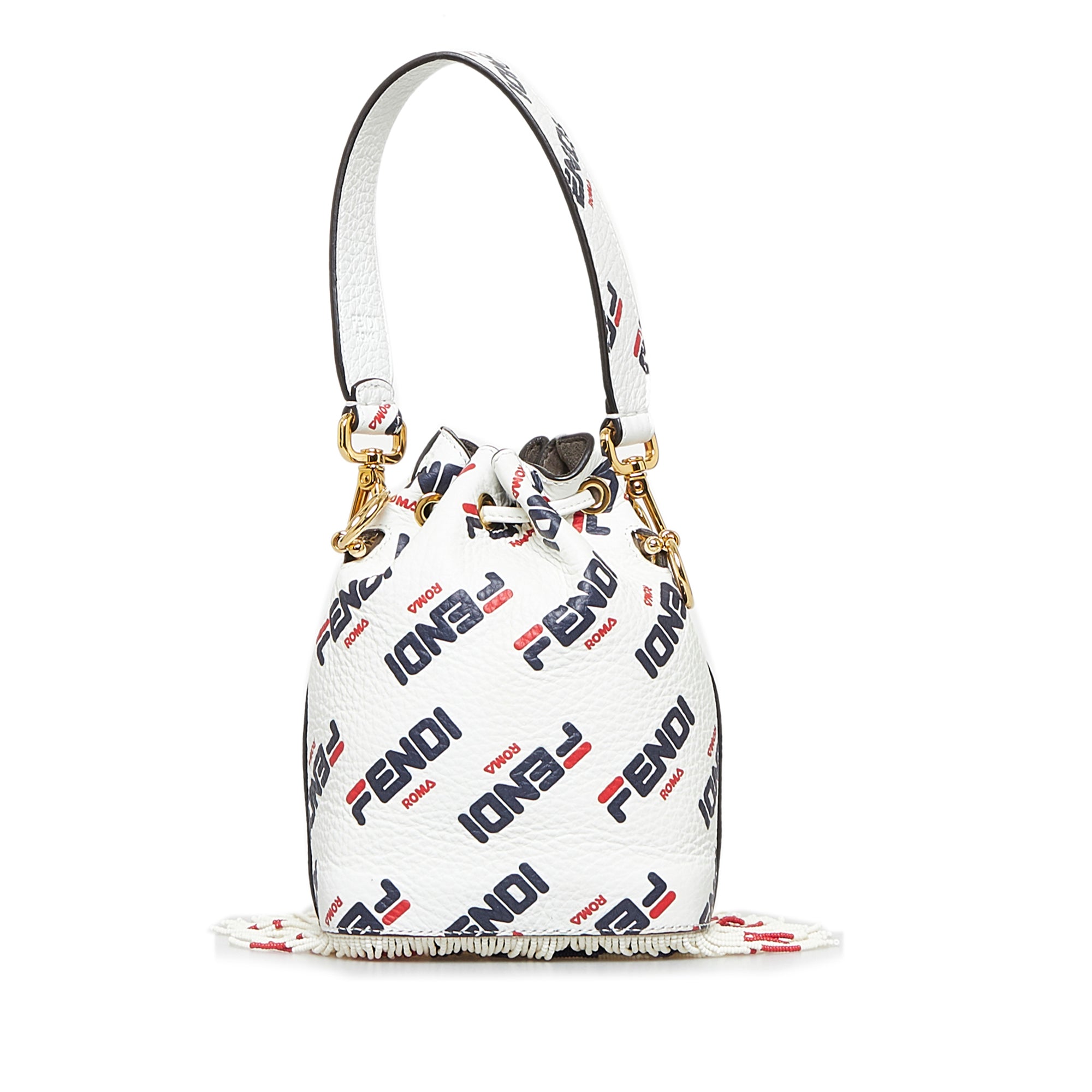 Fendi Pre-Owned Fendi X Fila Mania Mini Mon Tresor Bucket Bag | Women | White x Multi