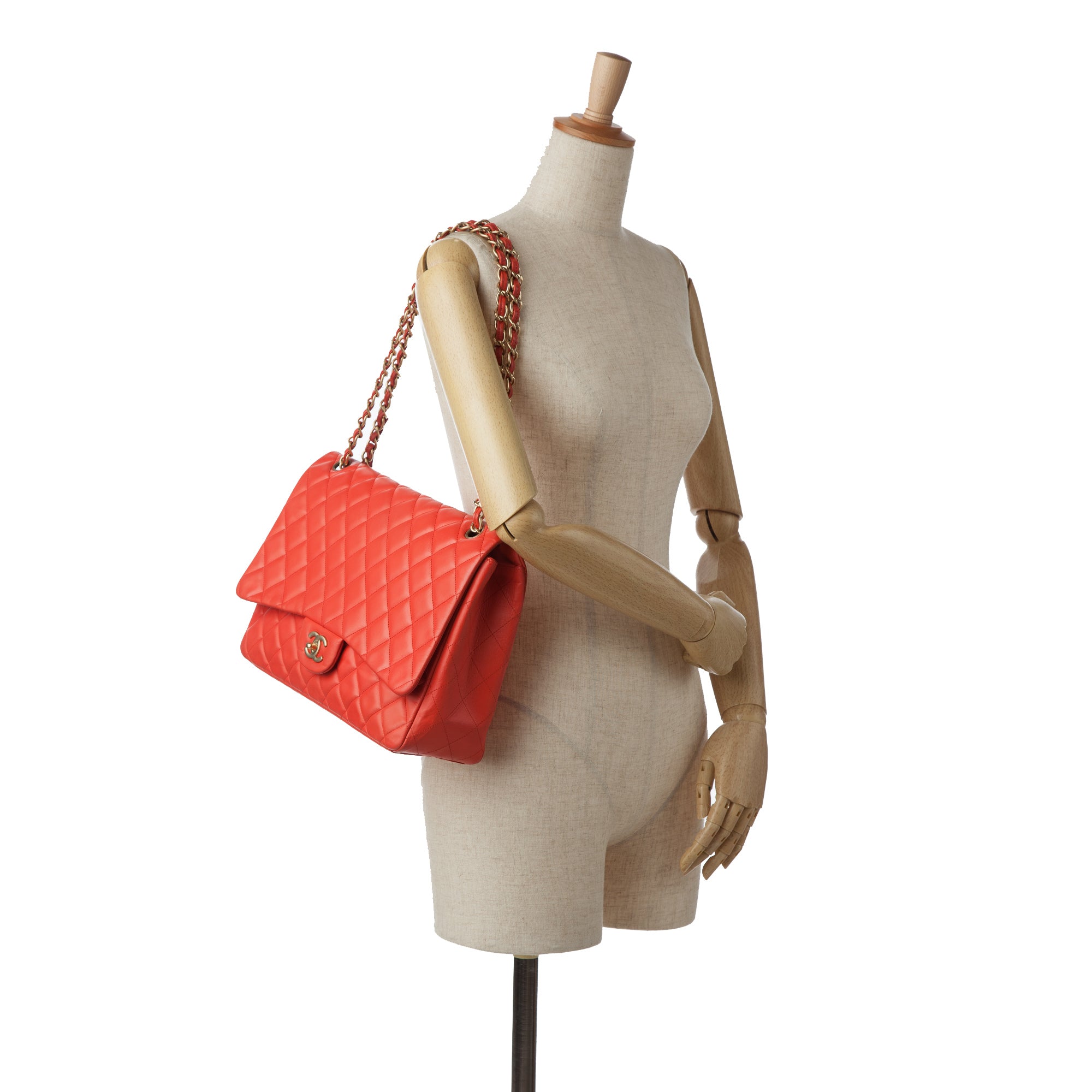 Chanel Pre-Owned Maxi Classic Lambskin Single Flap | Women | Red