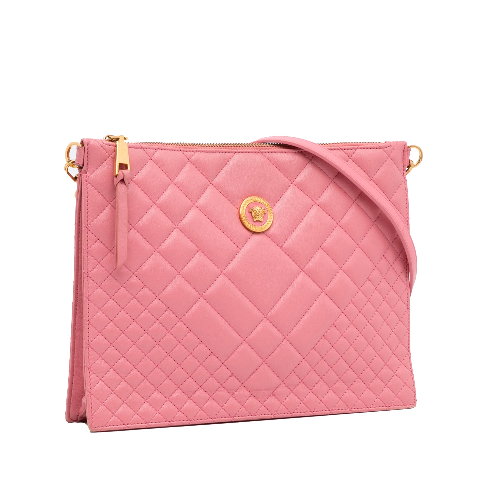 Versace Pre-Owned Quilted Medusa Crossbody | Women | Pink