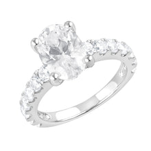 Womens | Bridal Set | 14K White Gold | 5 CTW Oval Cut Lab Grown Diamond | G-SI