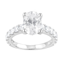 Womens | Bridal Set | 14K White Gold | 5 CTW Oval Cut Lab Grown Diamond | G-SI