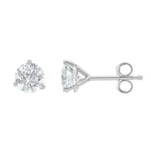 Womens | Martini Stud Earrings | 14K White Gold | 4 CTW Round Cut Lab Grown Diamond | F-VS