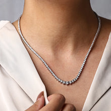 Womens | Riviera Tennis Necklace | 14K White Gold | 3 CTW Round Cut Lab Grown Diamond | I-J-I1