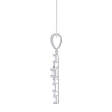 Womens | Cross Pendant Necklace | 14K White Gold | 3 CTW Baguette Cut Lab Grown Diamond | G-VS-SI1