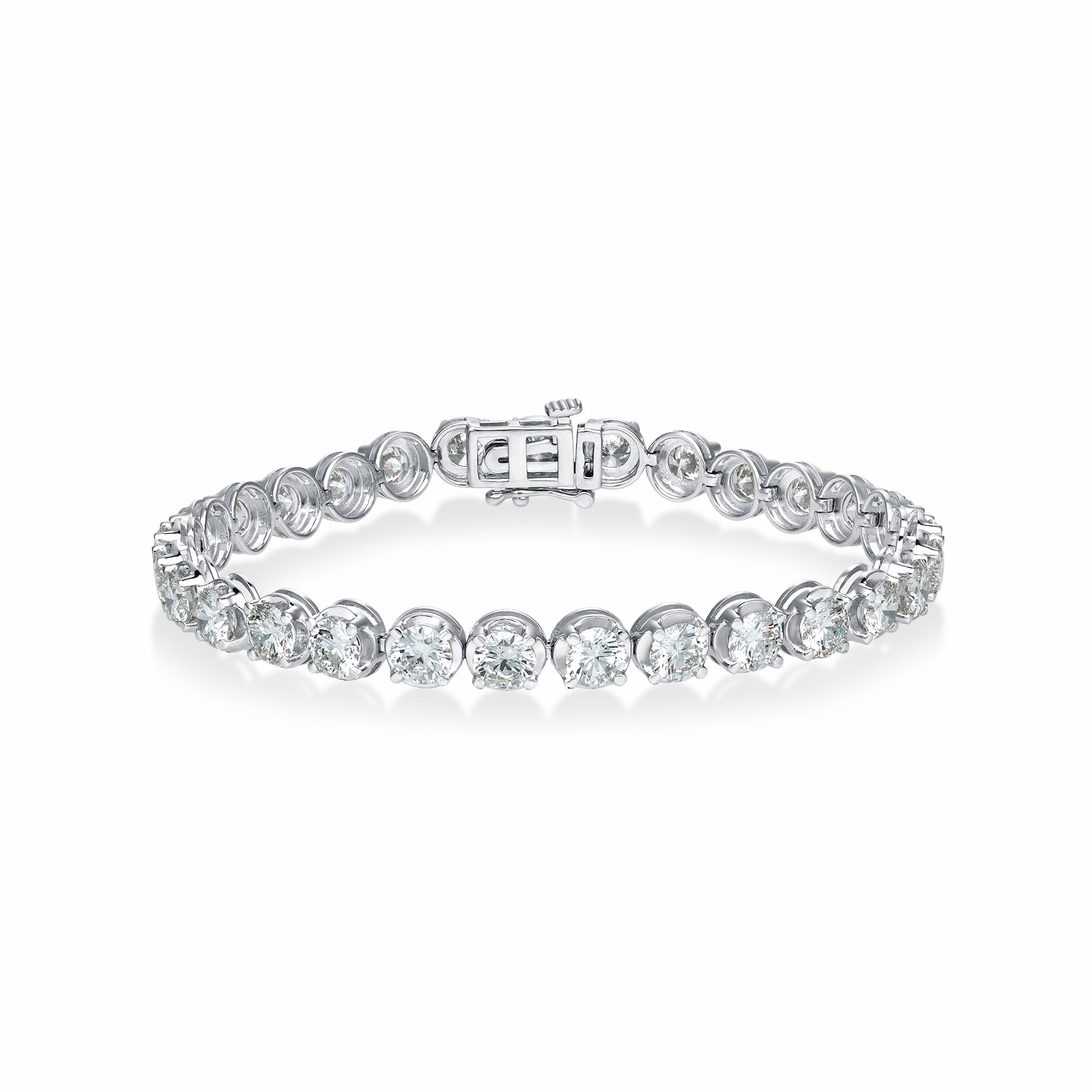 Womens | Tennis Bracelet | 14K White Gold | 12 CTW Round Cut Lab Grown Diamond | G-VS