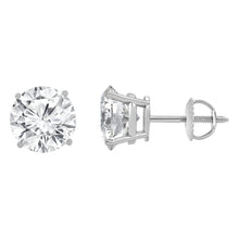 Womens | Stud Earrings | 14K White Gold | 5 CTW Round Cut Lab Grown Diamond | IJ-VS