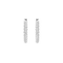 Womens | Inside Diamond Hoop Earrings | 14K White Gold | 1 CTW Round Cut Lab Grown Diamond | F-VS2