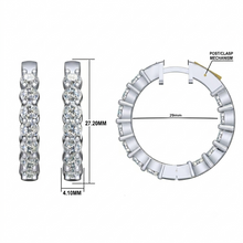 Womens | Inside Out Hoop Earrings | 14K White Gold | 6 CTW Round Cut Lab Grown Diamond | G-SI