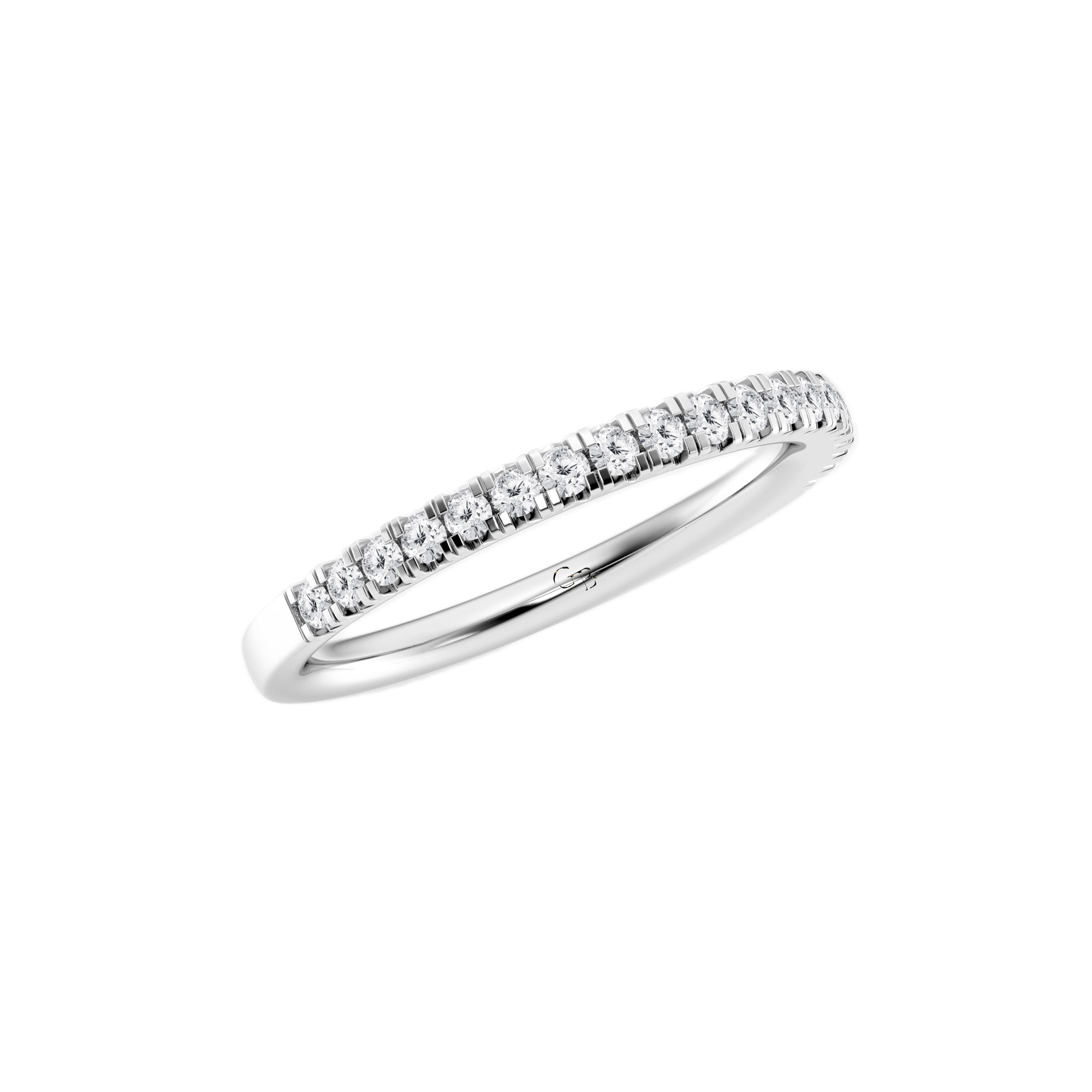 Womens | Wedding Band - I | 14K White Gold | 0.25 CTW Round Cut Lab Grown Diamond | F-VS2