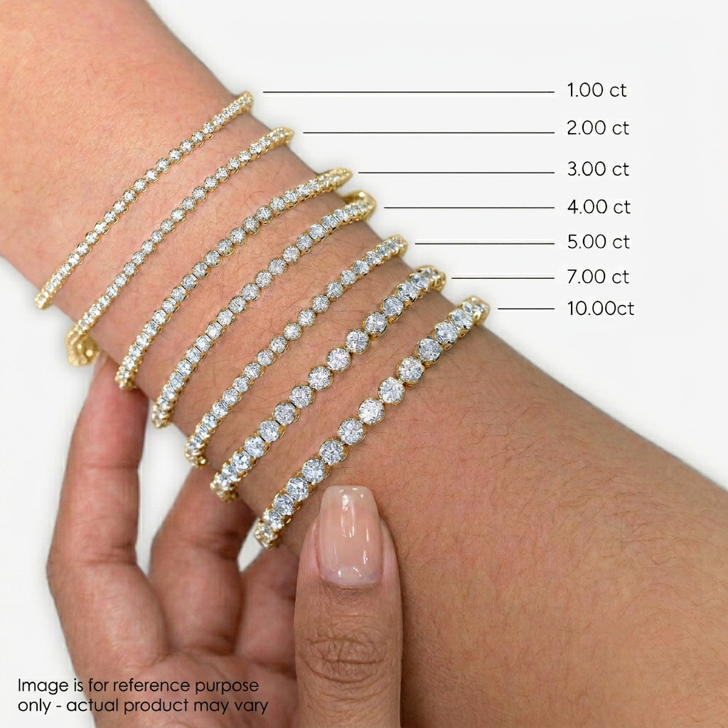 Womens | Tennis Bracelet - I | 14K Yellow Gold | 3 CTW Round Cut Lab Grown Diamond | F-VS2