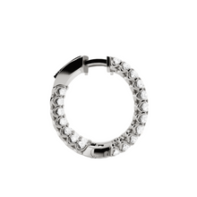 Womens | Inside Diamond Hoop Earrings | 10K White Gold | 2 CTW Round Cut Lab Grown Diamond | G-SI