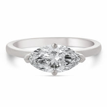 Womens | Solitaire Engagement Ring | 14K White Gold | 1.25 CTW Marquise Cut Lab Grown Diamond | G-VS