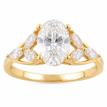 Womens | Solitaire Engagement Ring | 14K Yellow Gold | 2.50 CTW Oval Cut Lab Grown Diamond | G-SI