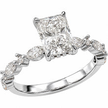 Womens | Halo Engagement Ring | 14K White Gold | 2.75 CTW Radiant Cut Lab Grown Diamond | G-SI