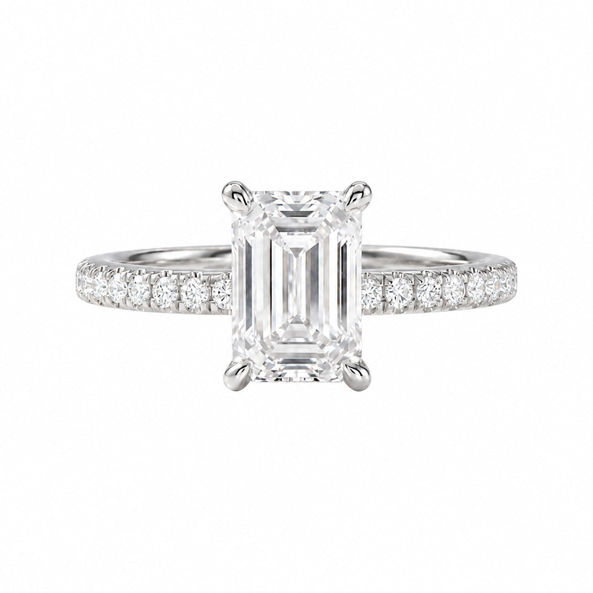 Womens | Halo Engagement Ring | 14K White Gold | 2.25 CTW Radiant Cut Lab Grown Diamond | G-SI