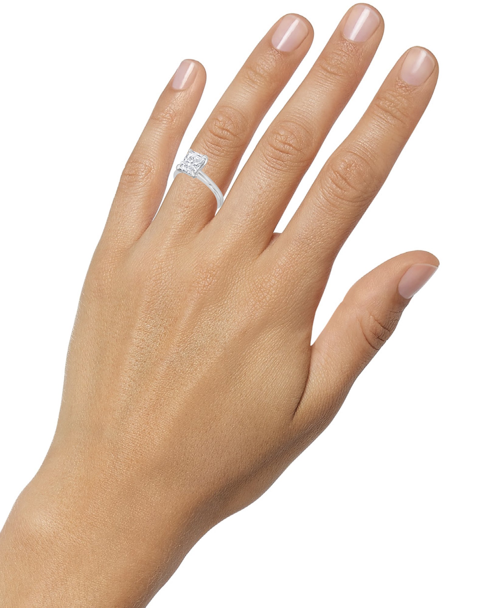 Womens | Solitaire Engagement Ring | 14K White Gold | 4 CTW Radiant Cut Lab Grown Diamond | F-VS