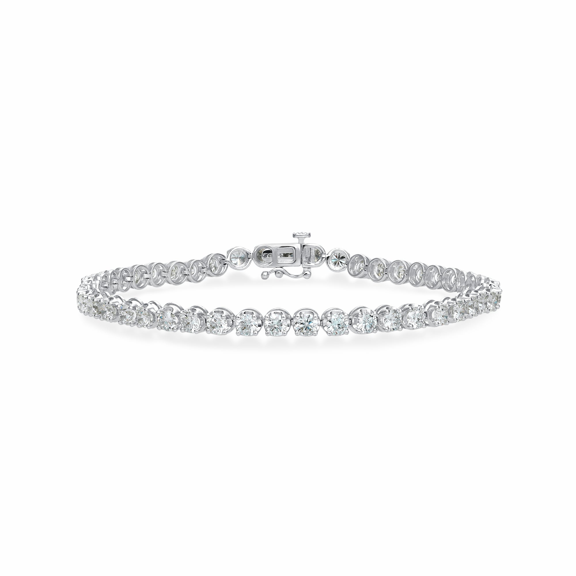 Womens | Tennis Bracelet - II | 14K White Gold | 7 CTW Round Cut Lab Grown Diamond | G-SI