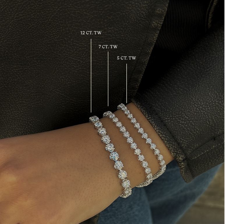 Womens | Tennis Bracelet - I | 14K White Gold | 7 CTW Round Cut Lab Grown Diamond | G-SI