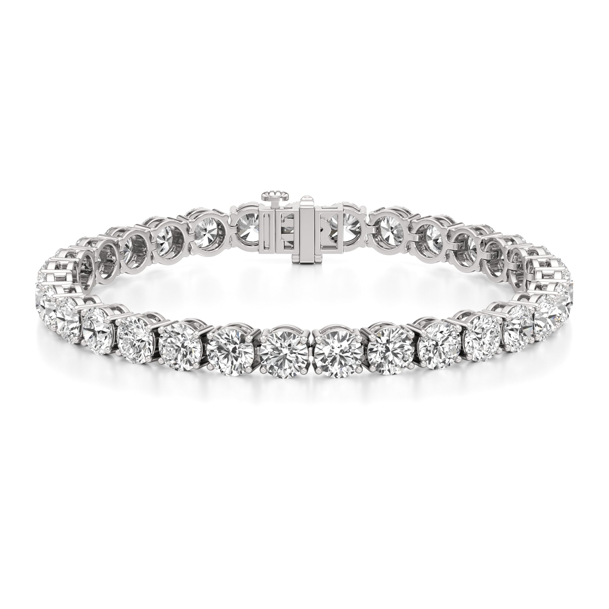 Womens | Tennis Bracelet | 14K White Gold | 20 CTW Round Cut Lab Grown Diamond | G-VS