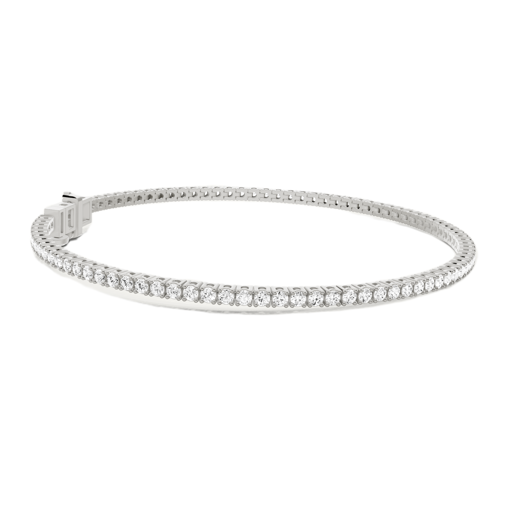 Womens | Tennis Bracelet | 14K White Gold | 2 CTW Round Cut Lab Grown Diamond | F-VS2