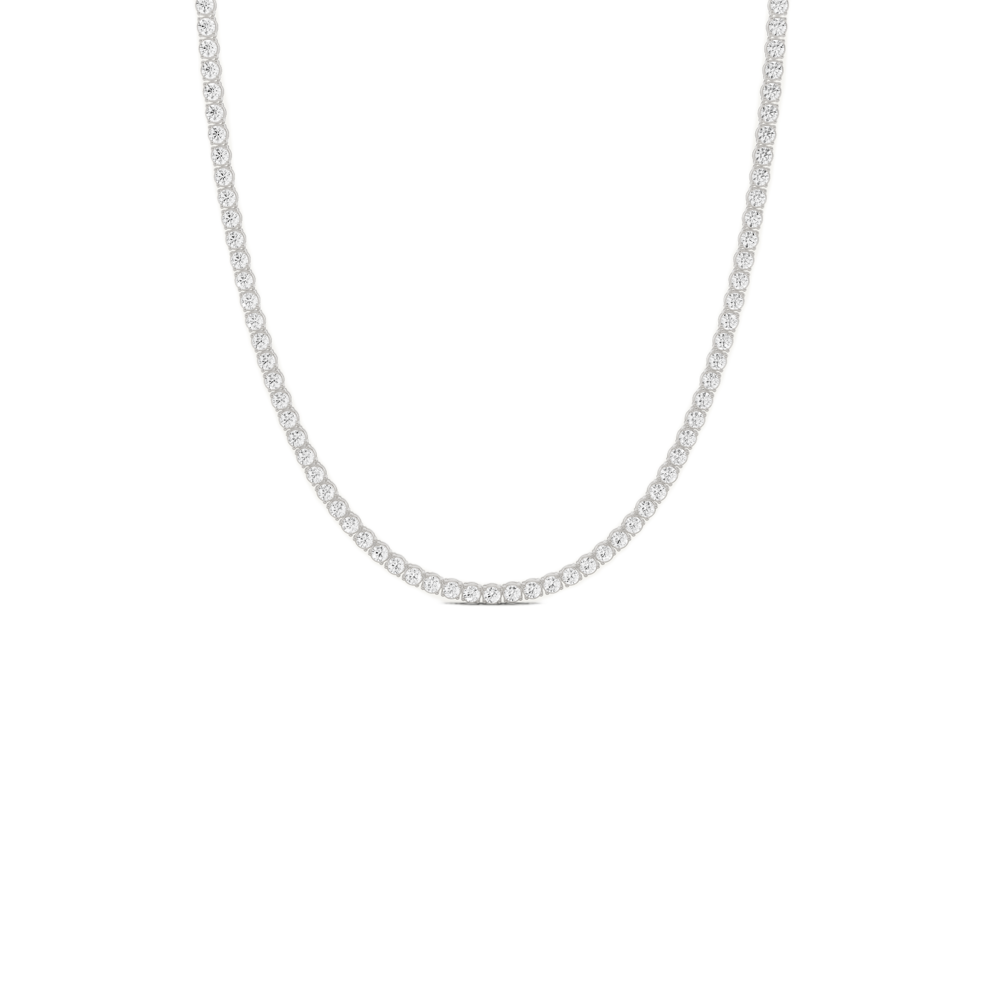 Womens | Tennis Necklace | Sterling Silver | 5 CTW Round Cut Lab Grown Diamond | G-SI