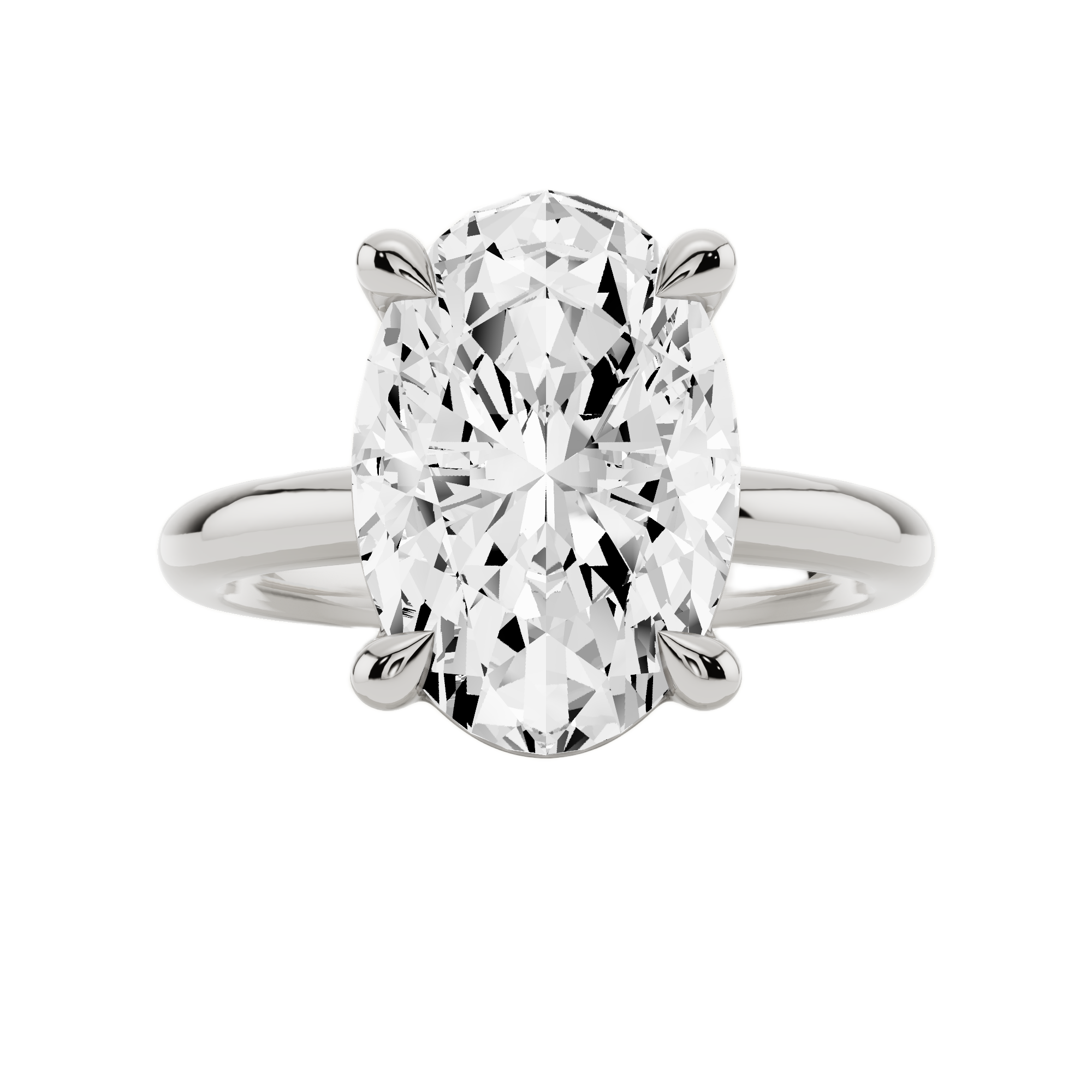 Womens | Solitaire Engagement Ring | 14K White Gold | 3 CTW Oval Cut Lab Grown Diamond | G-SI
