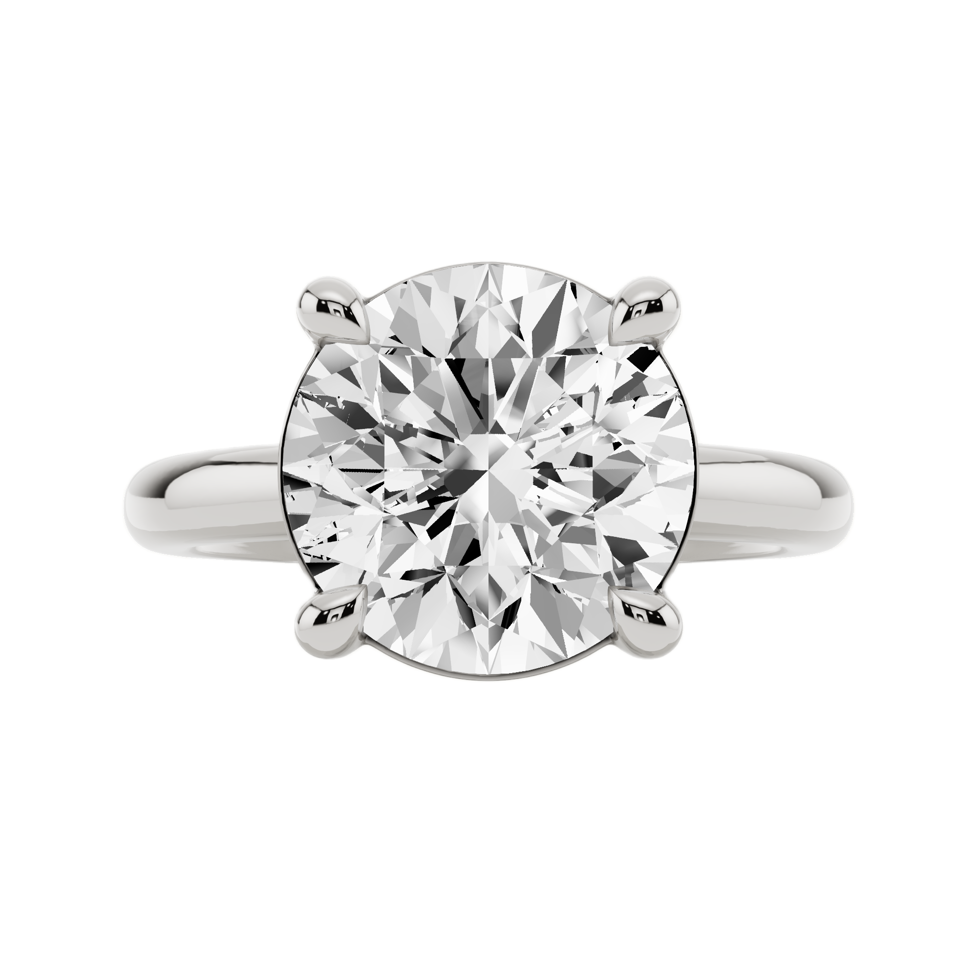 Womens | Solitaire Engagement Ring | 14K White Gold | 3 CTW Round Cut Lab Grown Diamond | G-SI | 7-inches