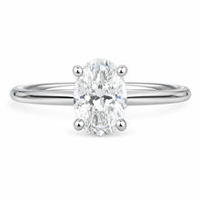 Womens | Solitaire Engagement Ring | 14K White Gold | 2 CTW Oval Cut Lab Grown Diamond | G-VS