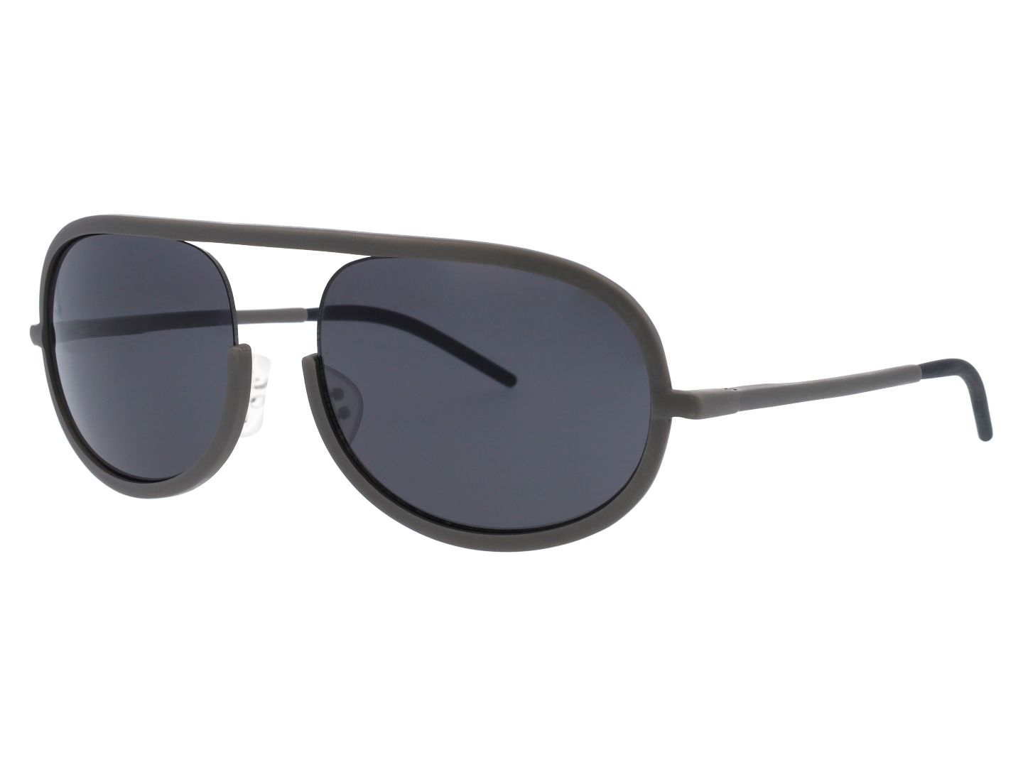 Mens | Loo-K Oval Sunglasses | Grey Lens | Titanium