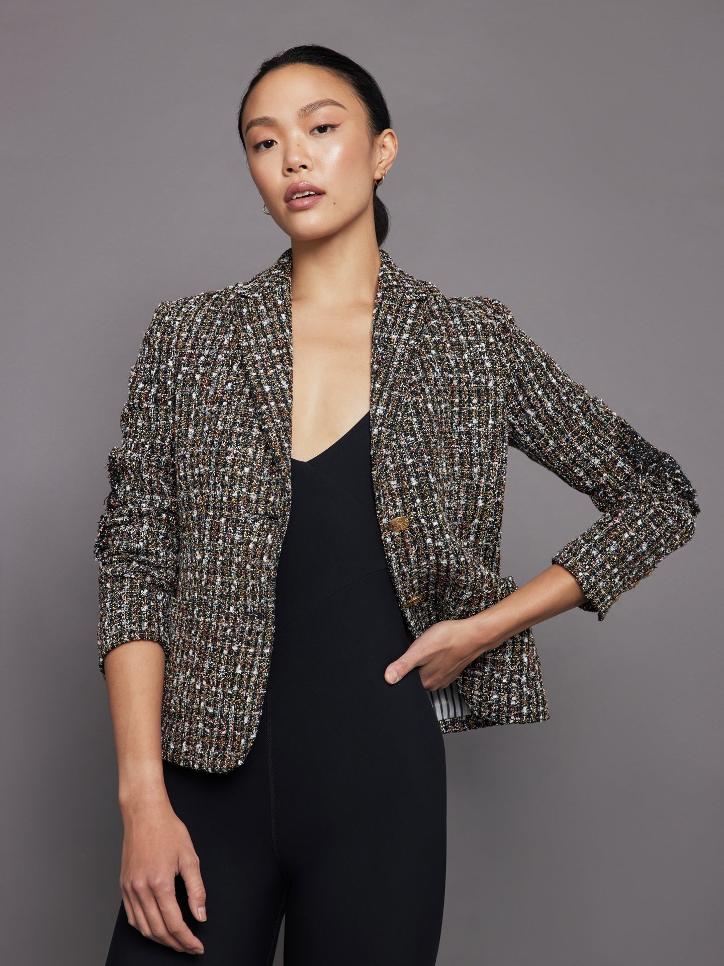 Kerri Rosenthal | Happy Hour Blazer Boucle | Glitter Black