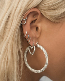 Pave Amalfi Hoops - Silver | Plated Silver