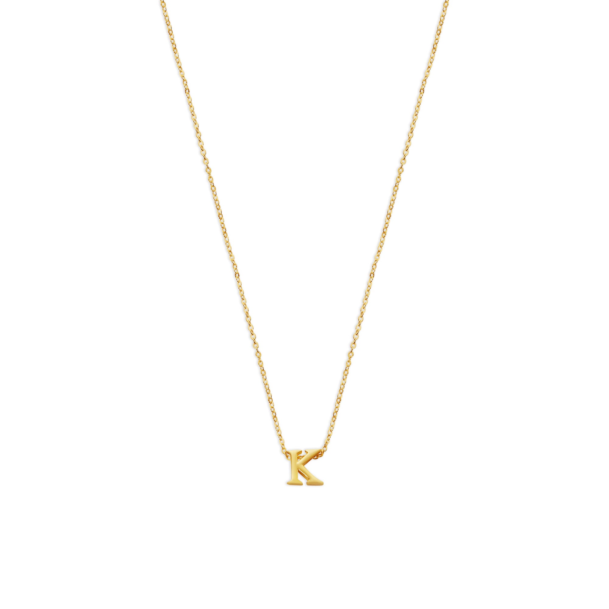 block letter k initial necklace