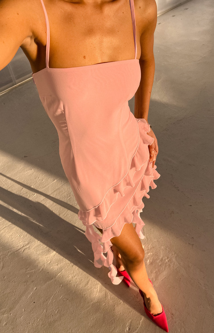 Karla Ruffle Mini Dress | Pink
