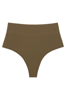 Added Coverage High Rise Bikini Bottom | Khaki