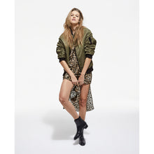 Bomber Jacket With Leopard Lining | Women | Khaki