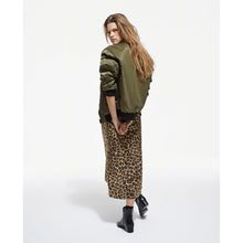 Bomber Jacket With Leopard Lining | Women | Khaki