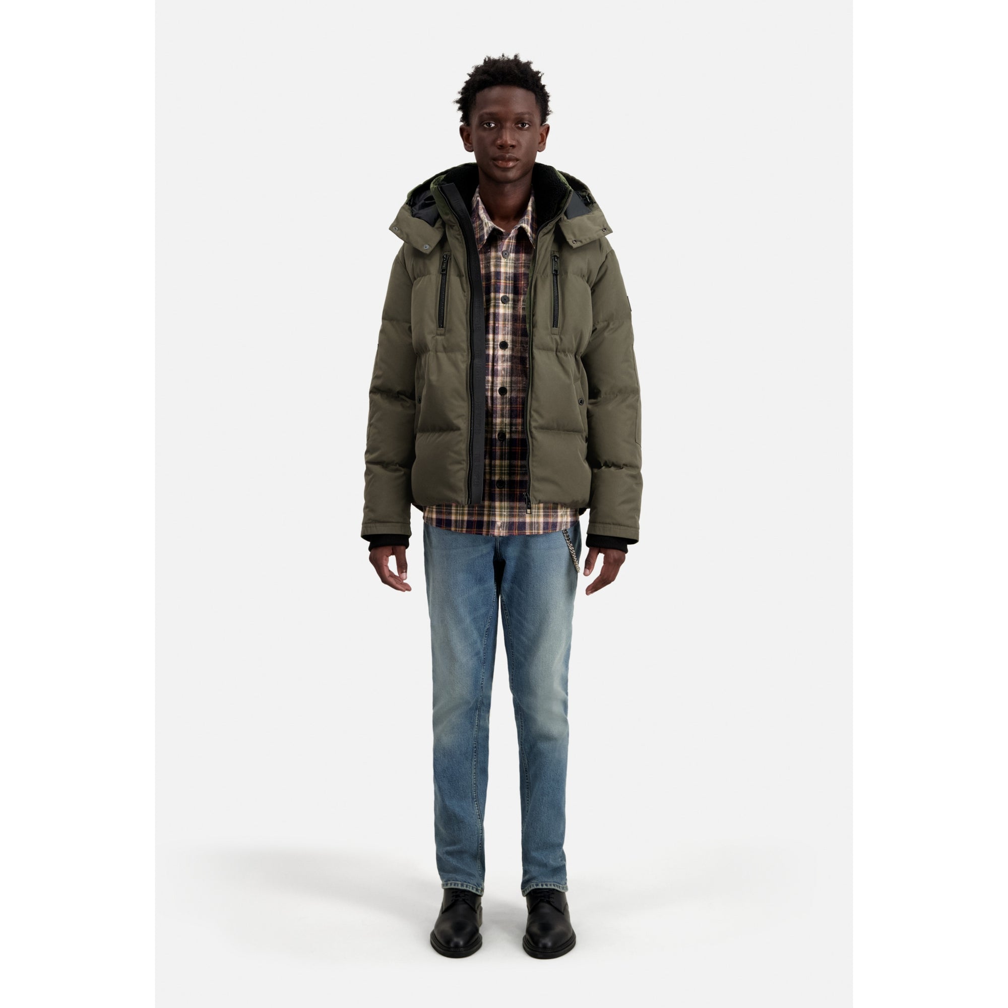 Hooded Puffer Jacket | Men | Khaki