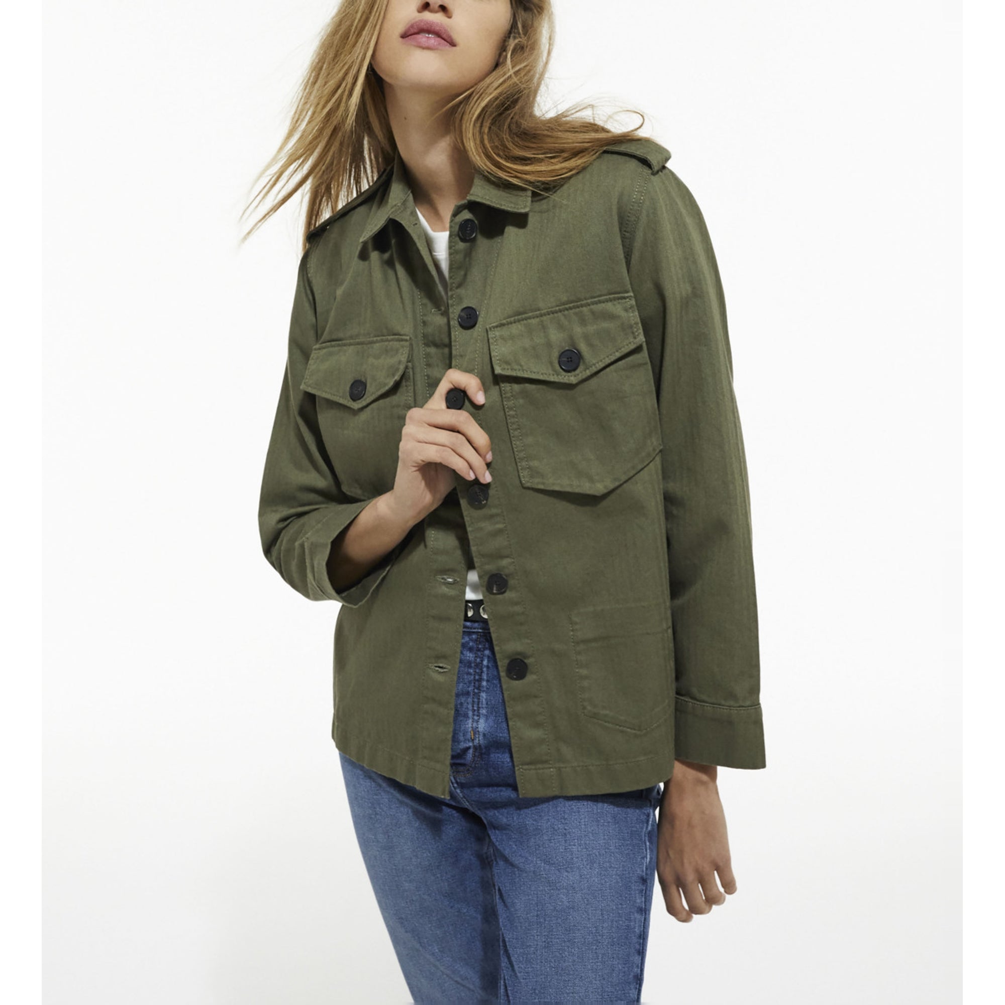 Khaki Overshirt With Leopard Print Lining | Women | Olive Night