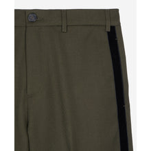 Wool Blend Wide-Leg Trousers | Men | Khaki