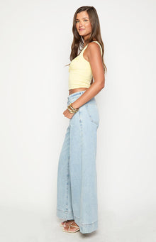 Khali Denim Wide Leg Jeans | Light Wash