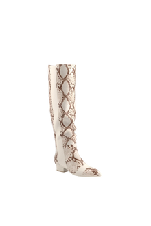 The Knee High Boot | Ivory Snakeskin