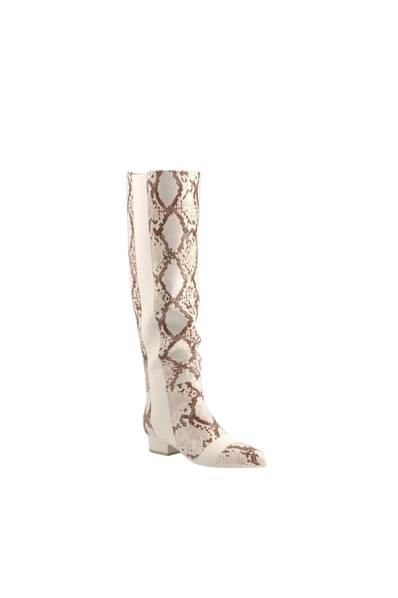 The Knee High Boot | Ivory Snakeskin