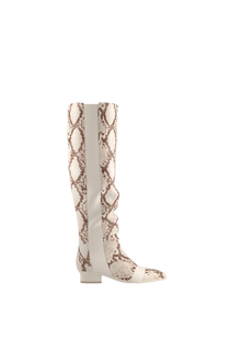 The Knee High Boot | Ivory Snakeskin