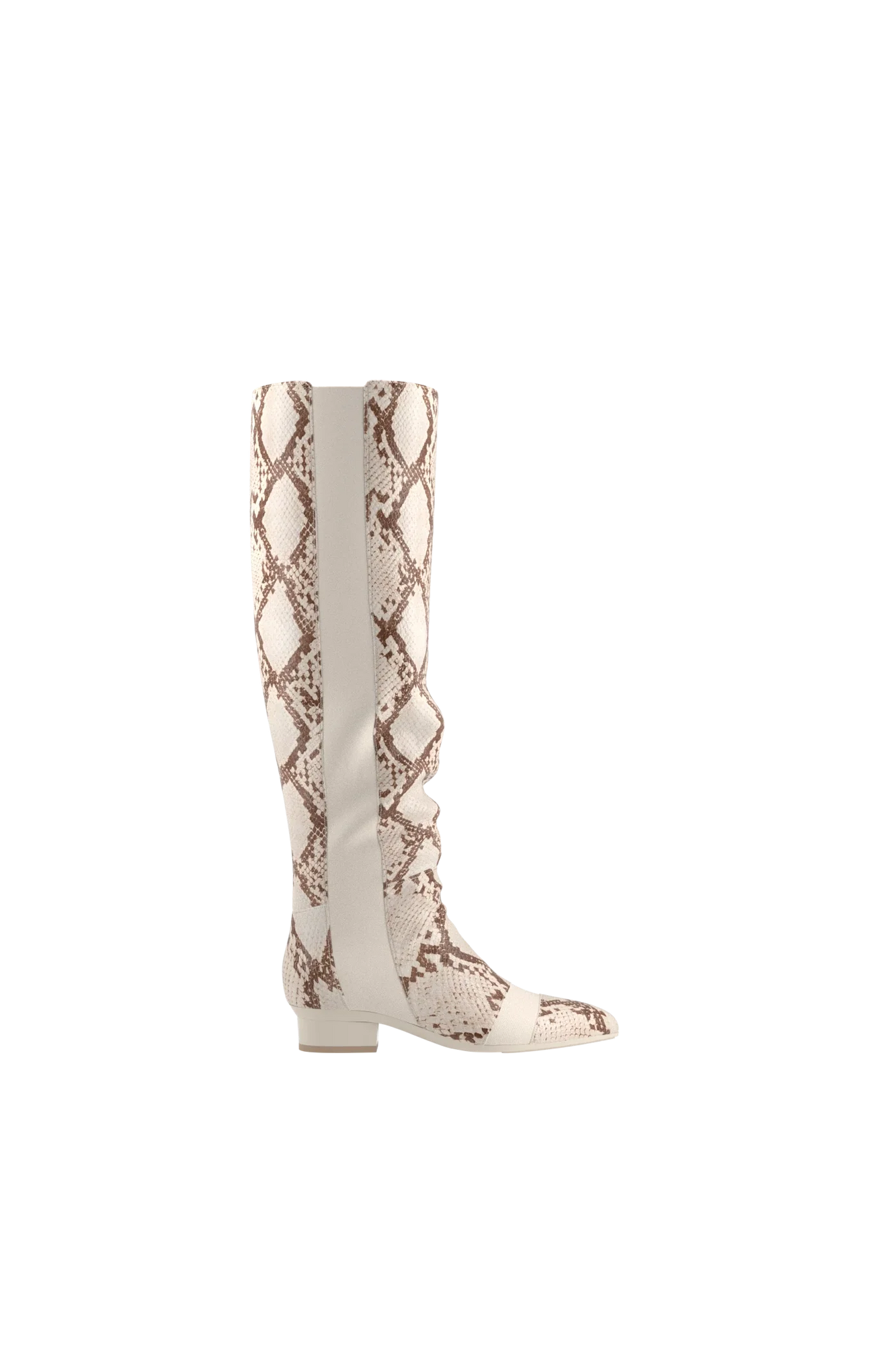 The Knee High Boot | Ivory Snakeskin