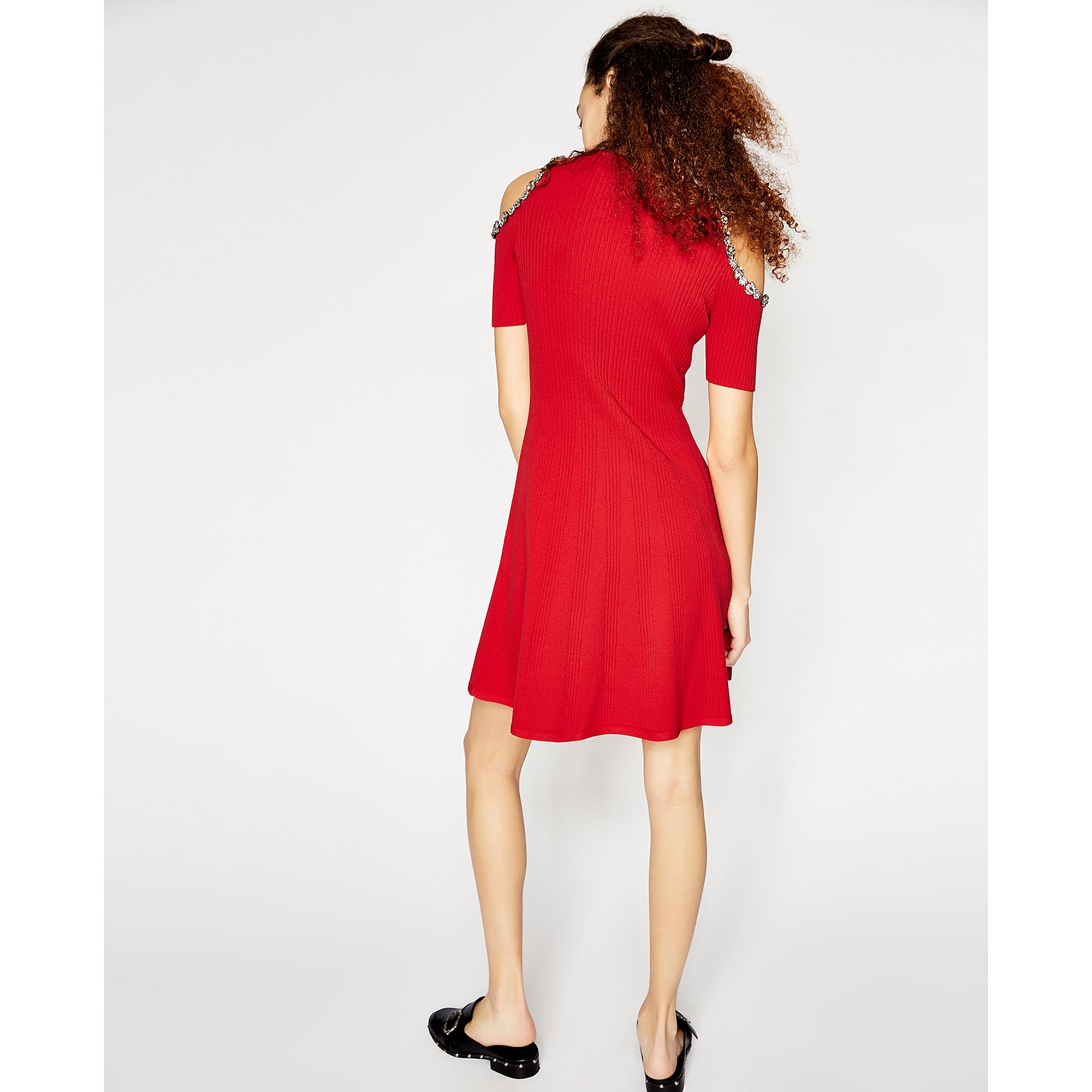 Knit Dress With Jewels | Women | Red