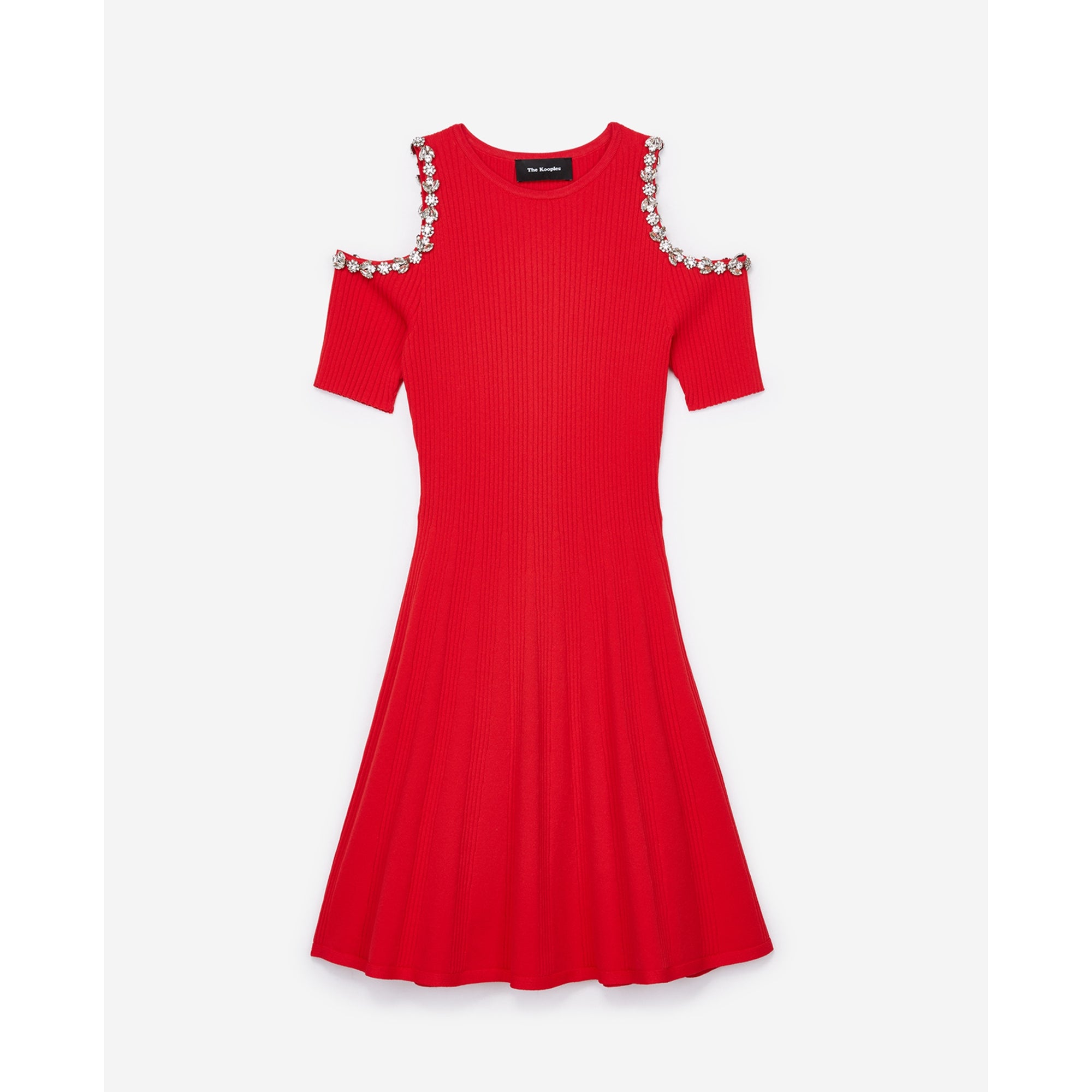 Knit Dress With Jewels | Women | Red