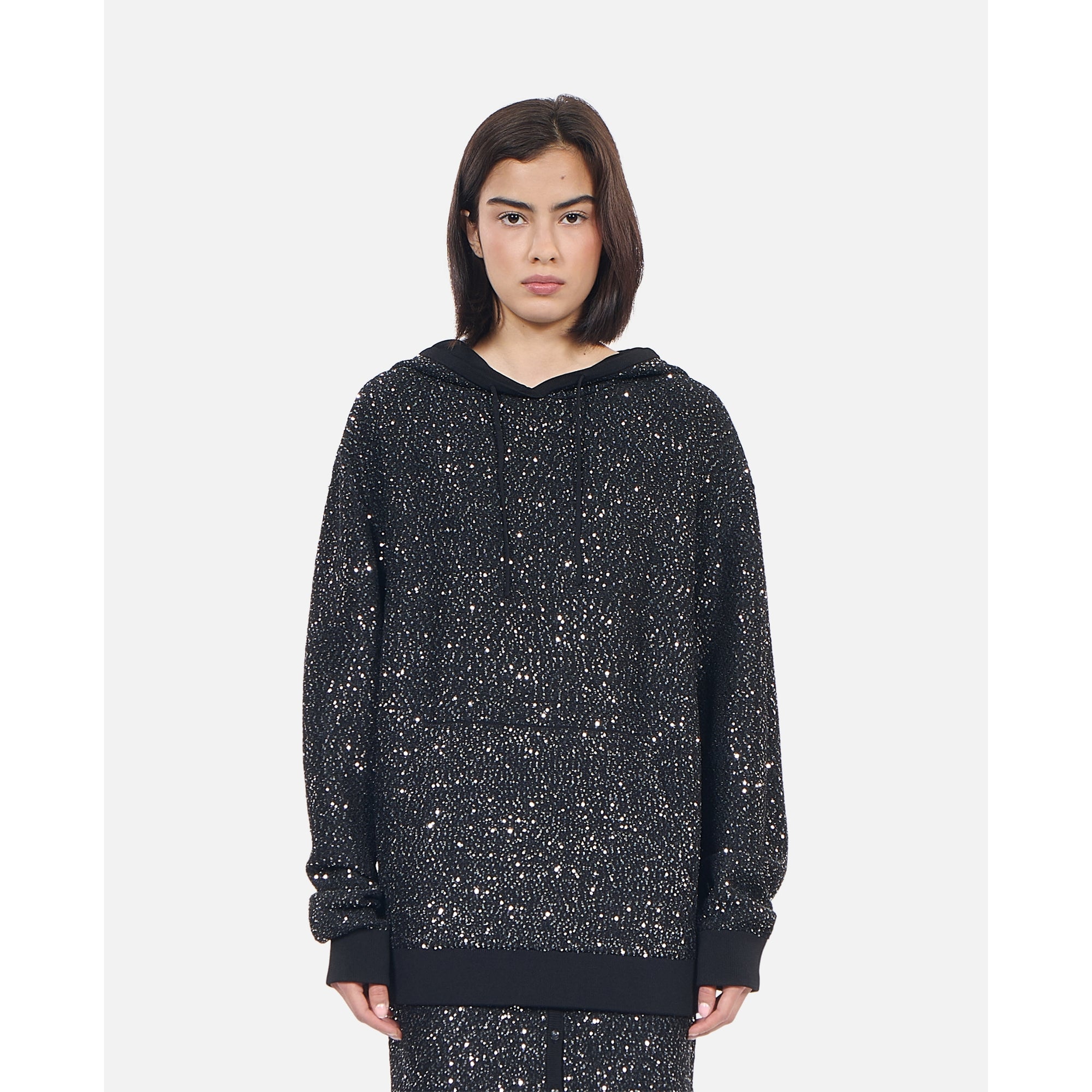 Knit Sequin Sweatshirt | Women | Black